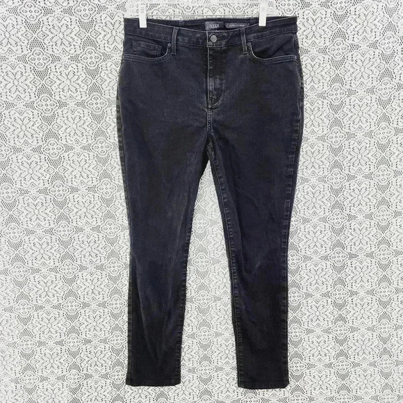 COPY - NYDJ Alina Leggin black stretched women's jeans 12 - Picture 1 of 7